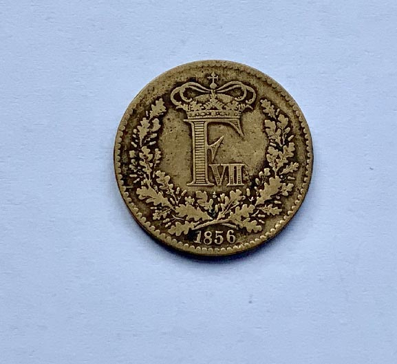 1856 Denmark 1 Skilling Rigsmont coin